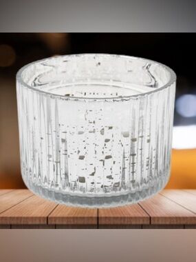 NEW! Speckled Silver Glass Spiced Apple Scented Candle 12oz